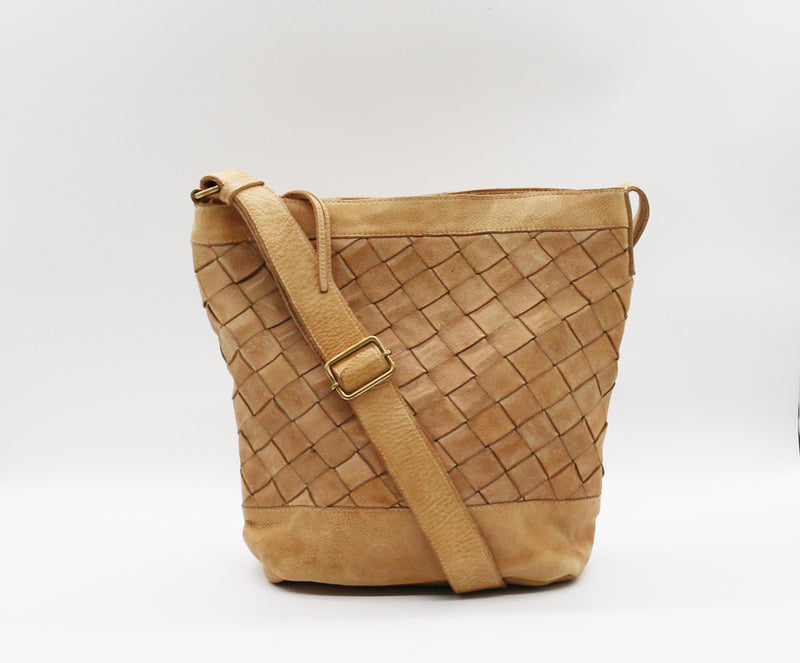 Basket Weave Bucket Bag
